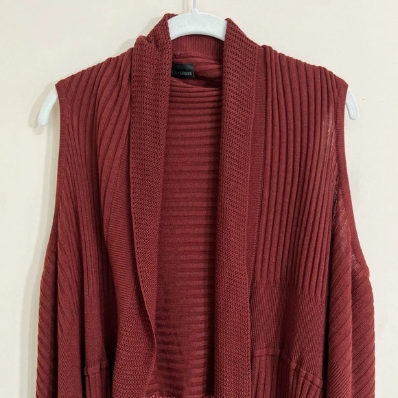 COCO + CARMEN Women’s Bohemian‎ Red Vest Embroidered Lace with Pockets One Size - Picture 3 of 14